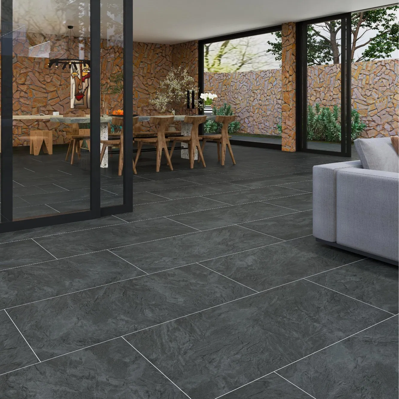 Керамогранитная плитка для пола 600x1200 мм, матовая