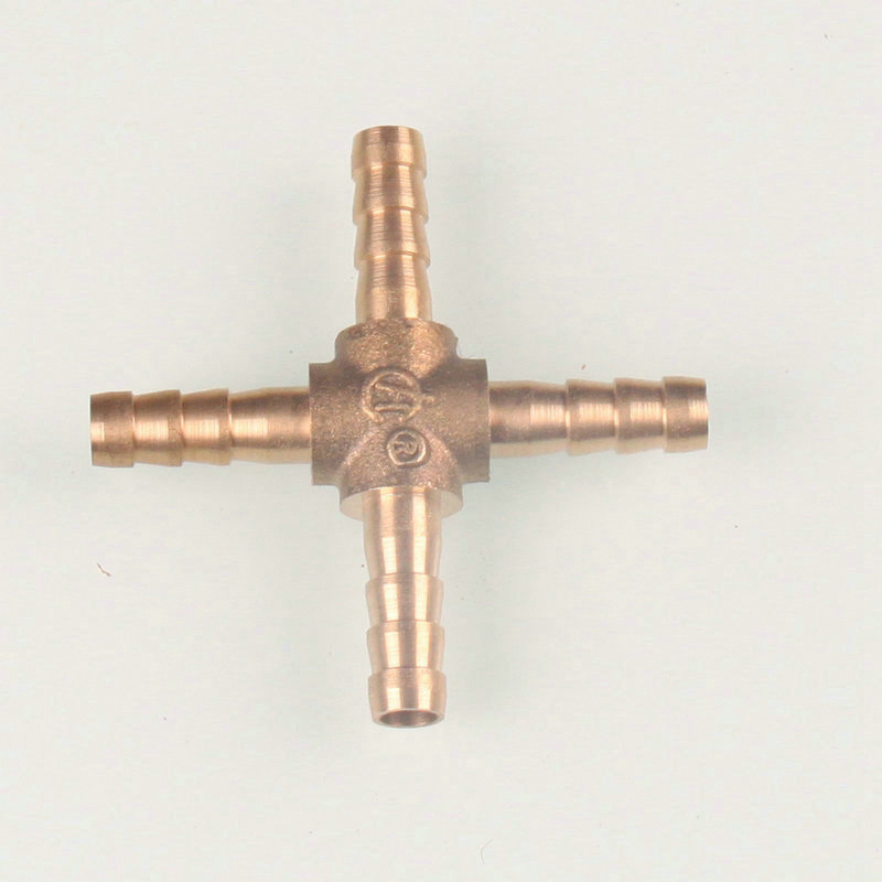 4 Way Brass Hose Barbd Cross Fitting Pipe Fitting for PVC Pipe