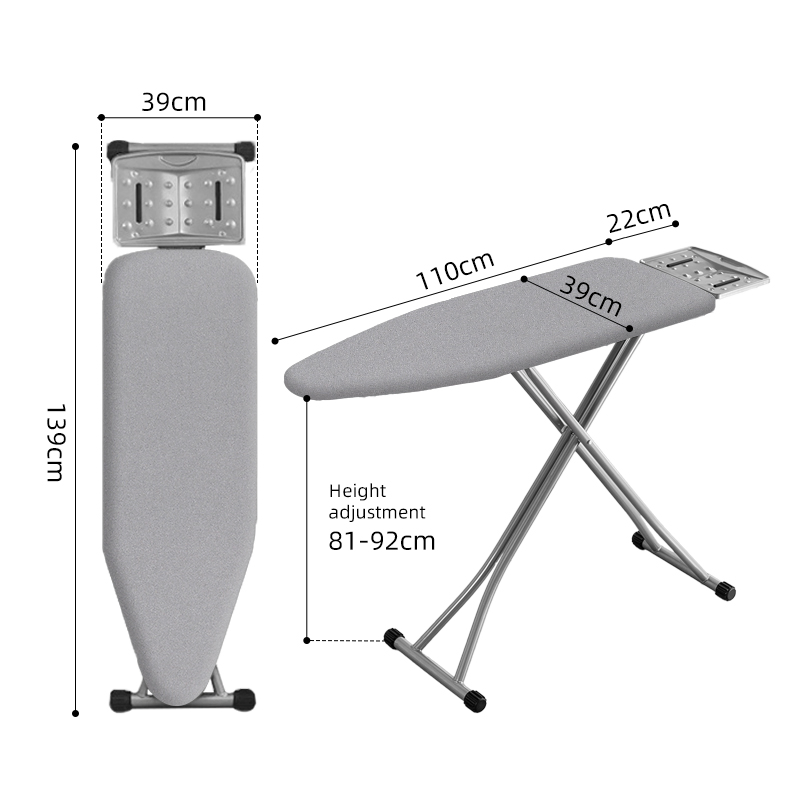 Foldable Folding Ironing Board with Detachable Sleeve Board Classic Steel Ironing Board 100% Cotton Cover