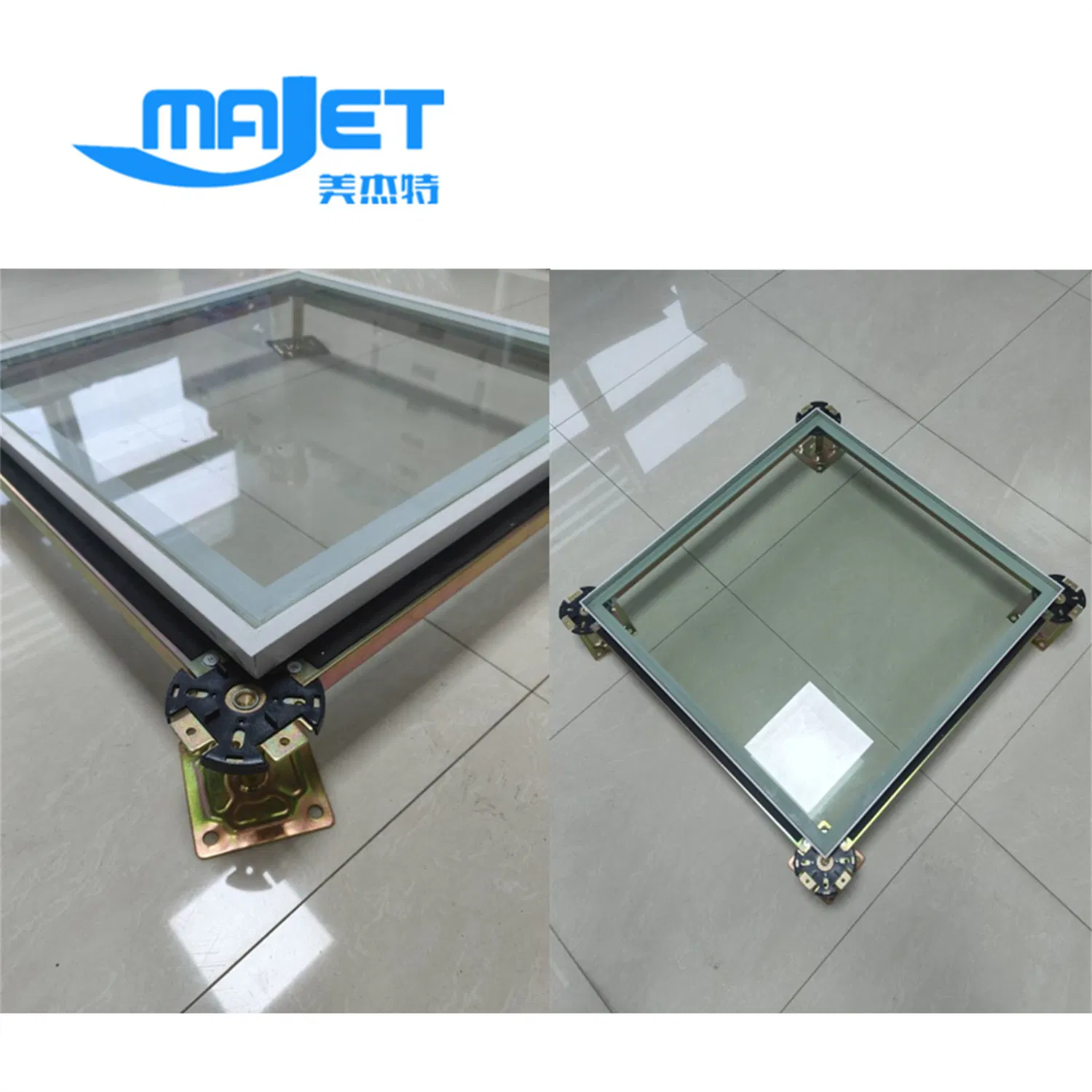 Прозрачная стеклянная панель для фальшпола 600x600 мм