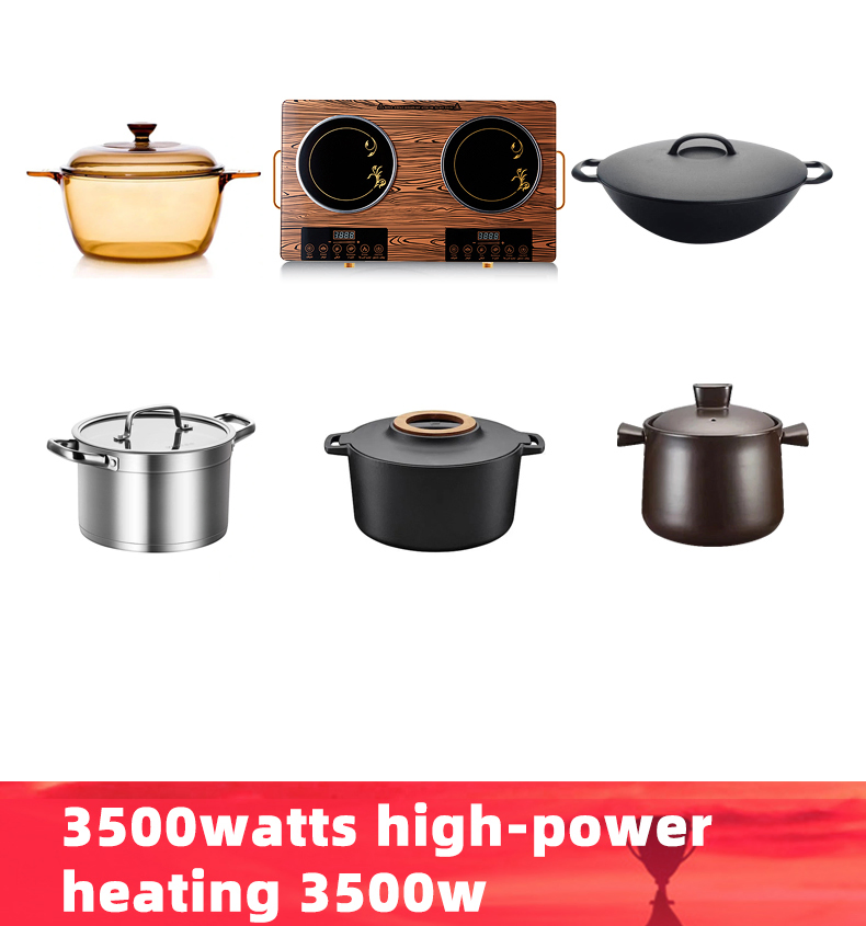 Double-Burner Infrared Cooker with Touch Control, 2200W+2200W Power, Crystal Glass Panel for OEM Cross-Border Use