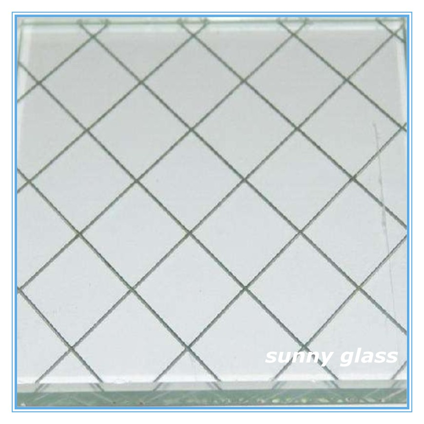6mm 1830*2440mm Nashiji Patterned Tempered Safety Wired Glass
