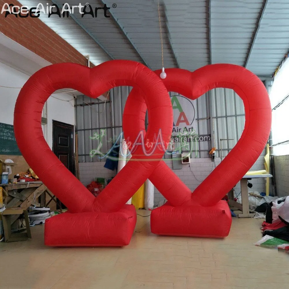 Wholesale Inflatable Decorative Heart Model Pop up Illuminated Hearts Free Standing for Wedding/Party or Valentine's Day