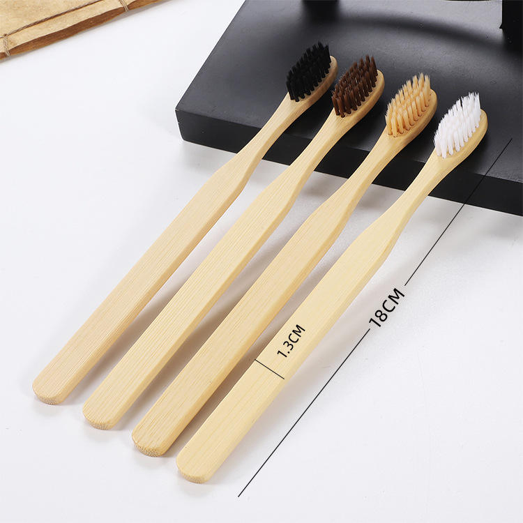 Wooden Toothbrush, Original Bamboo, Ecological Square Handle, Bamboo Toothbrush, Soft Bristle Toothbrush