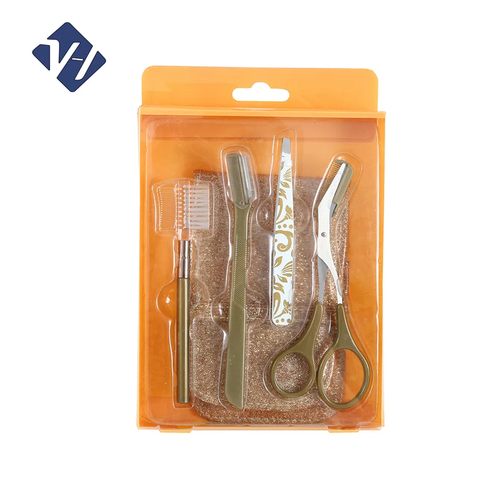 Wholesale Custom Stainless Steel Eyebrow Lash Extension Tweezer Brow Eyelash Tweezer and Scissor Set 4 PCS