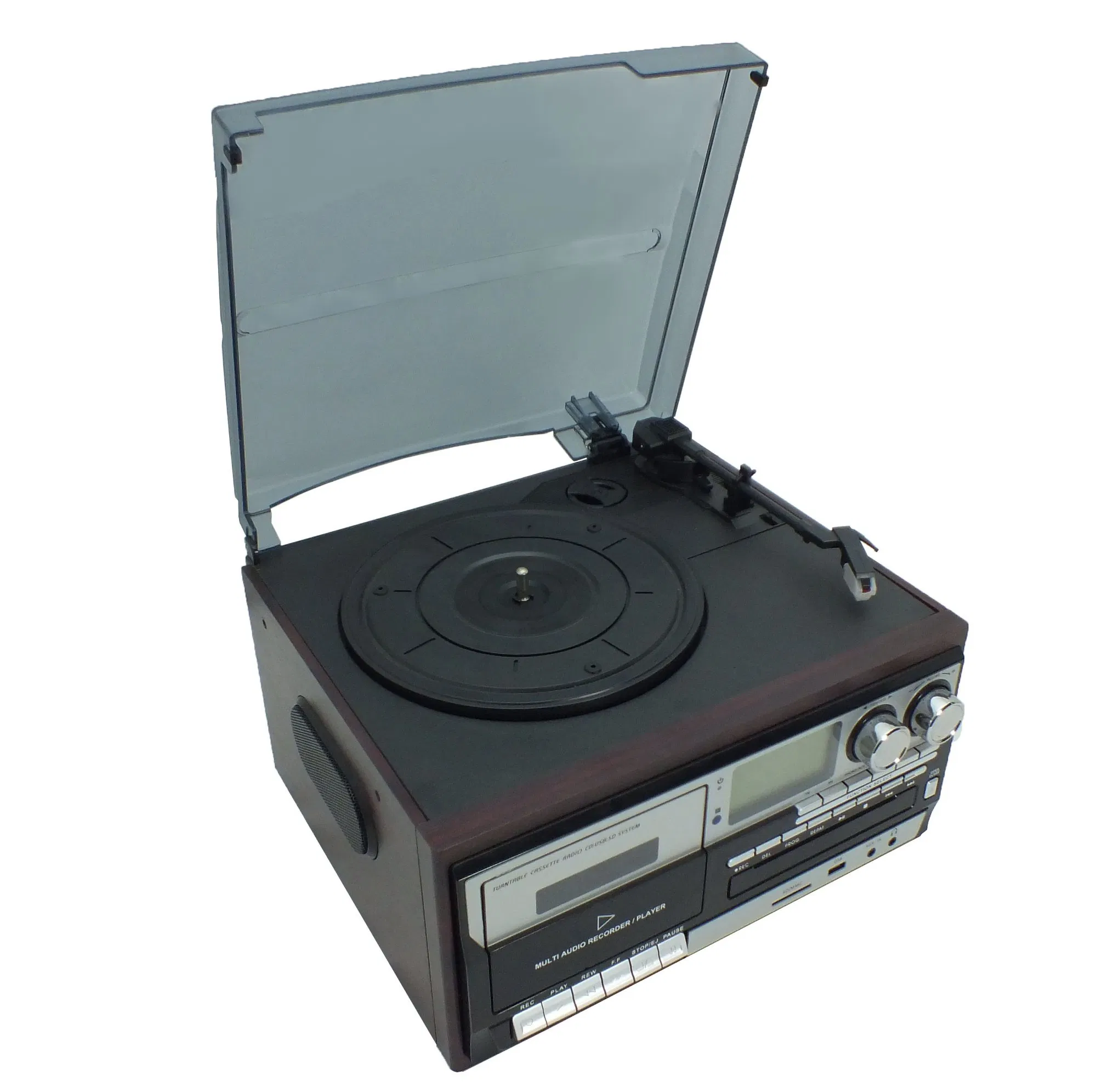 Classic Vinyl Turntable with 3-Speed Settings and Speakers