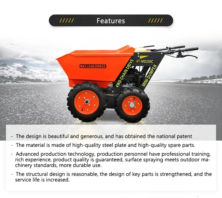 Power Wheel Barrow Crawler Dumper Electric Mini Dumper 4X4 Power Barrow