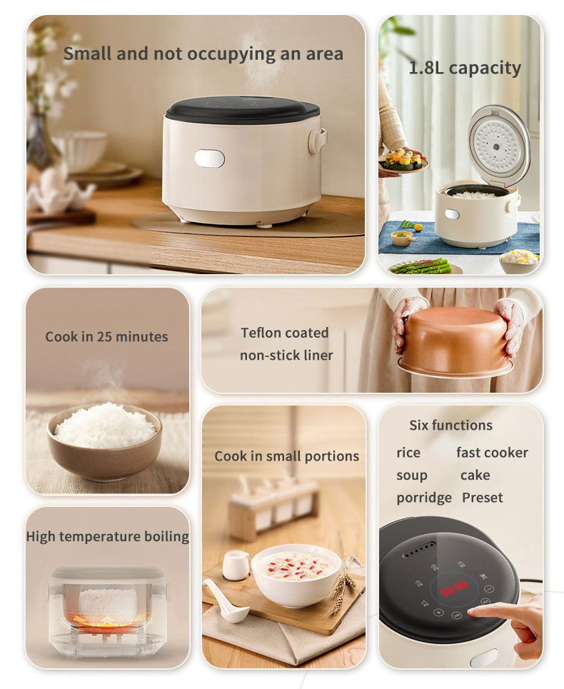 1.8L Mini Rice Cooker Electric Multifunction Home Kitchen Small Appliance Wholesale