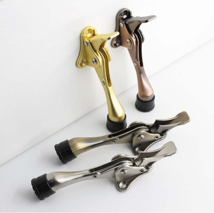 Treadle Type Manufacture High Quality Wooden Door Zinc Alloy Horseshoe Shape Door Suction Stopper for Home Door Bolt