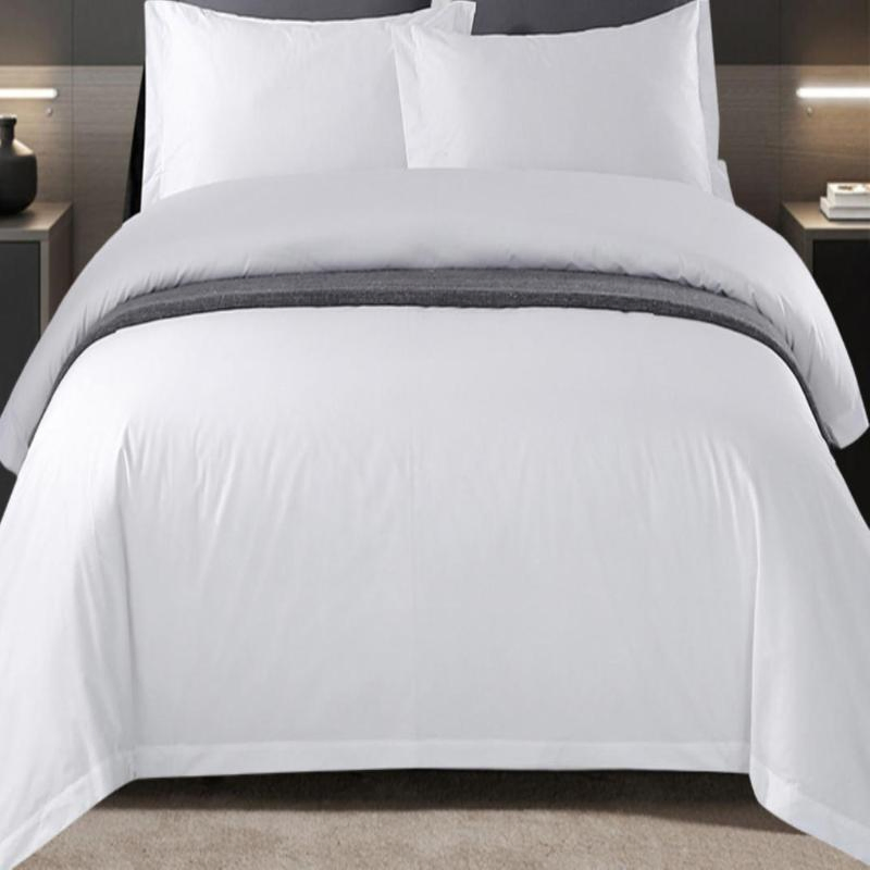 Wholesale Custom Size Breathable Hotel Bedding Set White Cotton Bed Sheet