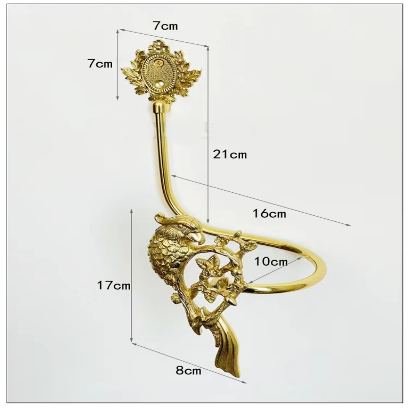 Factory Price Bird Design Pure Copper Window Curtain Metal Tieback Hook