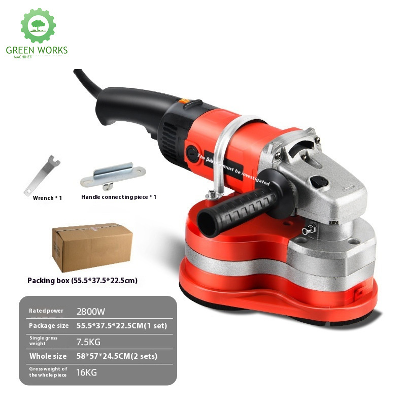 Portable Dust-Free Concrete Grinder Floor Wall Sander with 3 Blades