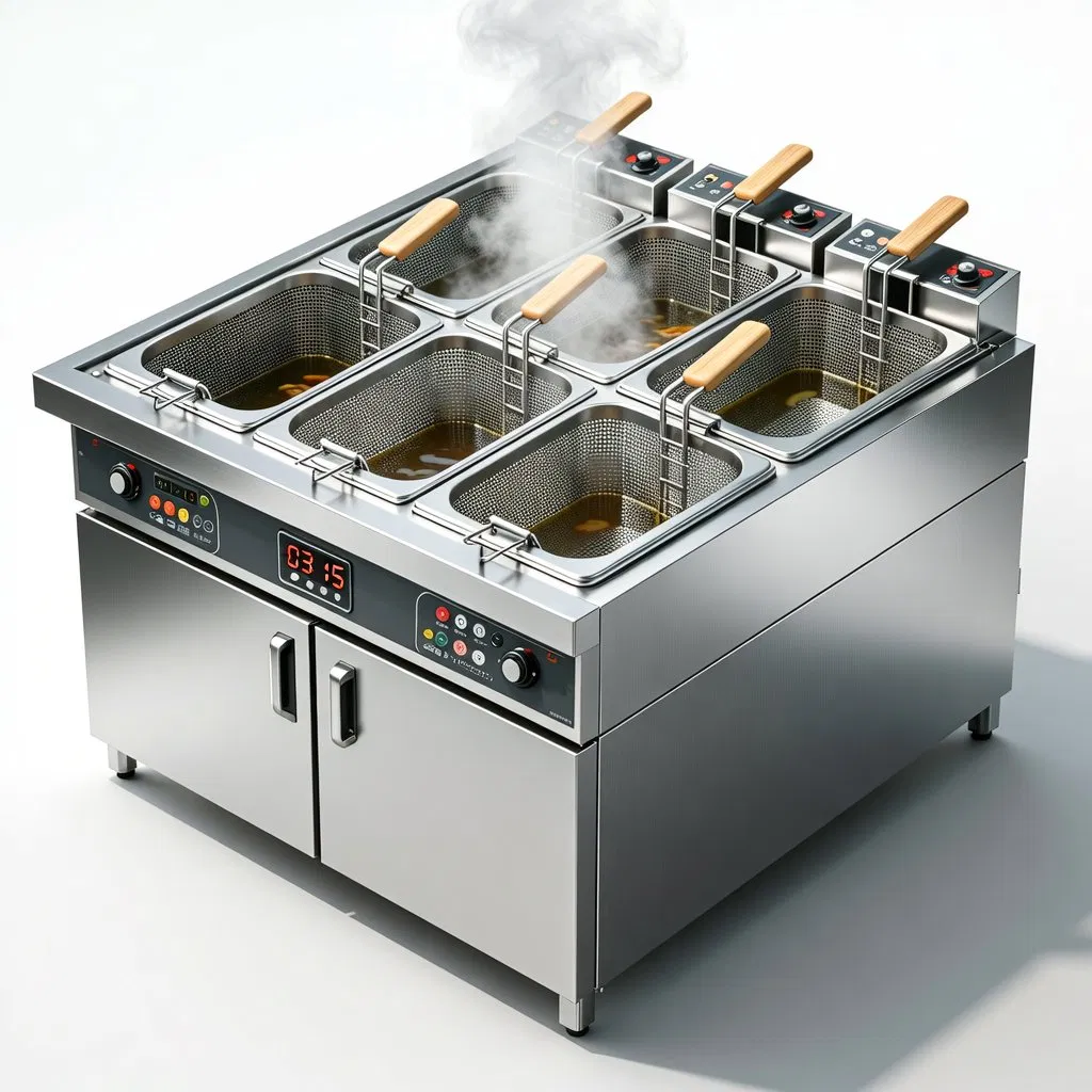 Commercial Stainless Steel Pasta Boiler with 9 Baskets and Dry Boil Protection