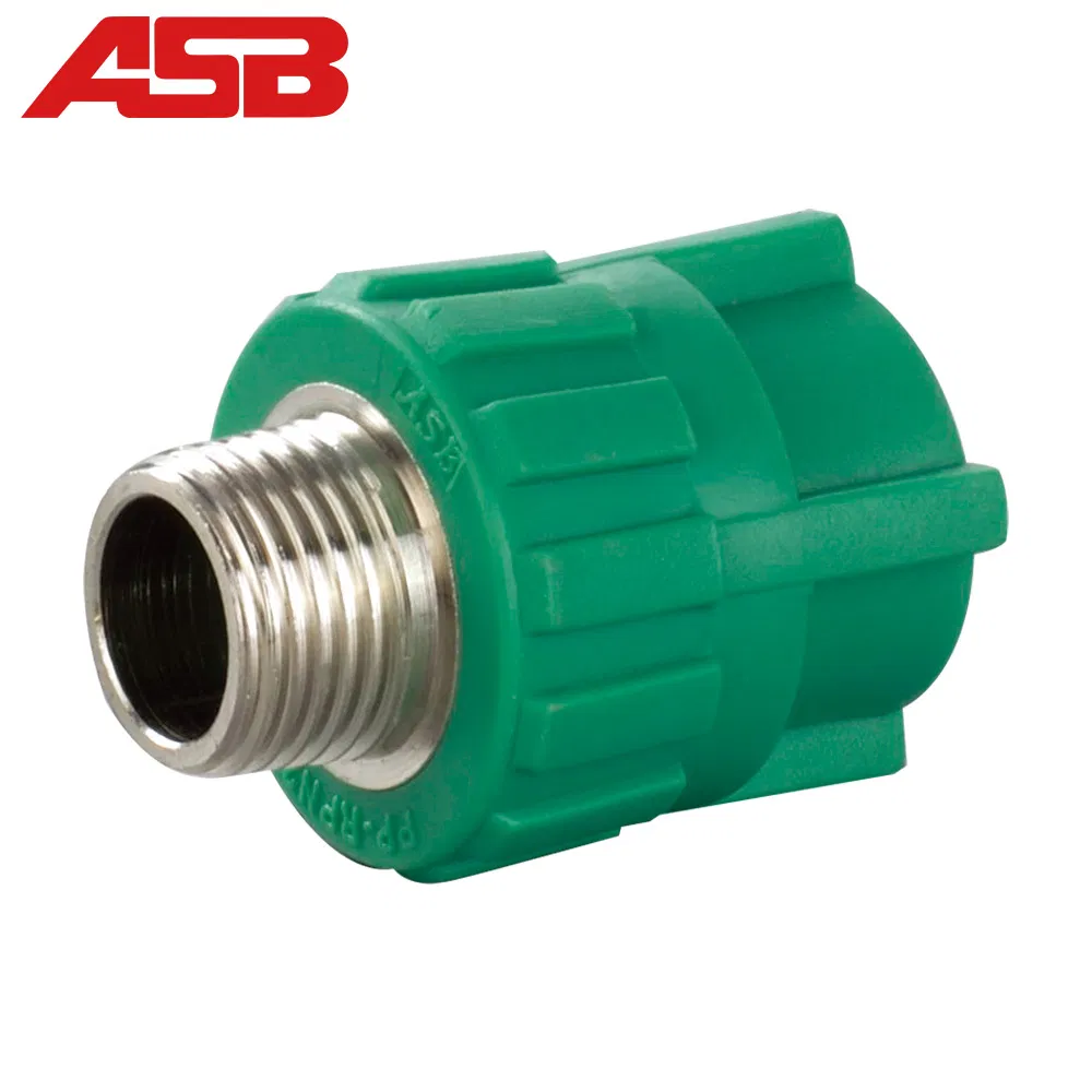 Green White PPR Fittings PPR Male Socket Polypropylene Fittings with CE Certifcation for Hot and Cold Water
