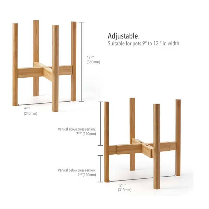 Expandable Natural Bamboo Plant Flower Pot Stand Bamboo Indoor
