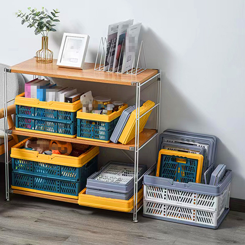 Stackable Collapsible Basket Plastic Crates Foldable Multipurpose Container Mi22966