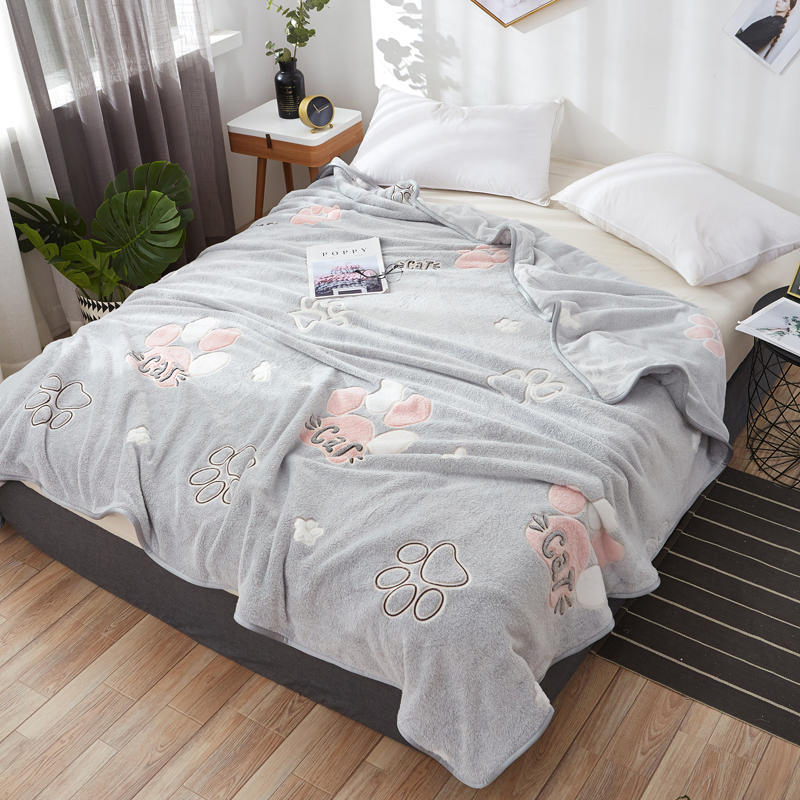 Двухслойное флисовое одеяло с мультяшным принтом