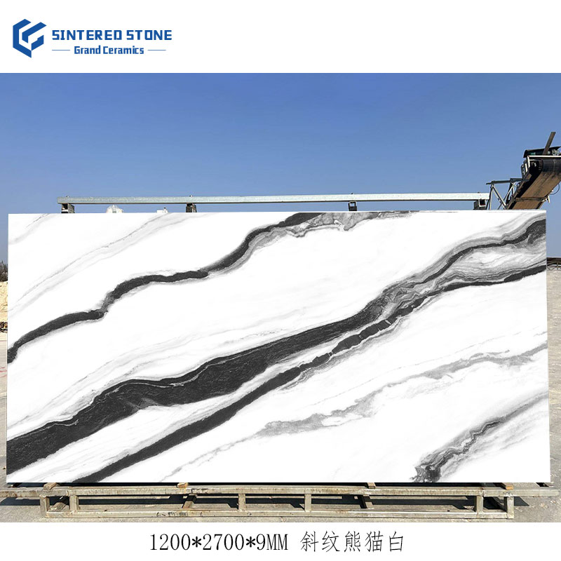 Factory Price New 1200X2700mm Marble Floor Tiles Twill Panda White Sintered Stone for Wholesale Engineering