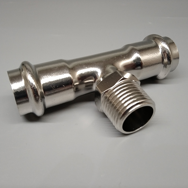 Tee Connectors Low-Pressure Stainless Steel Male Threaded Pipe Fittings
