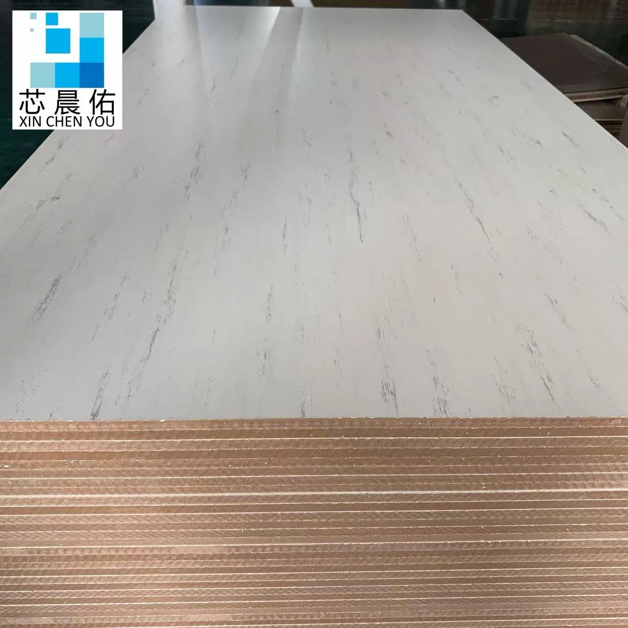 Black Tree Texture, White with Black Melamine MDF Board