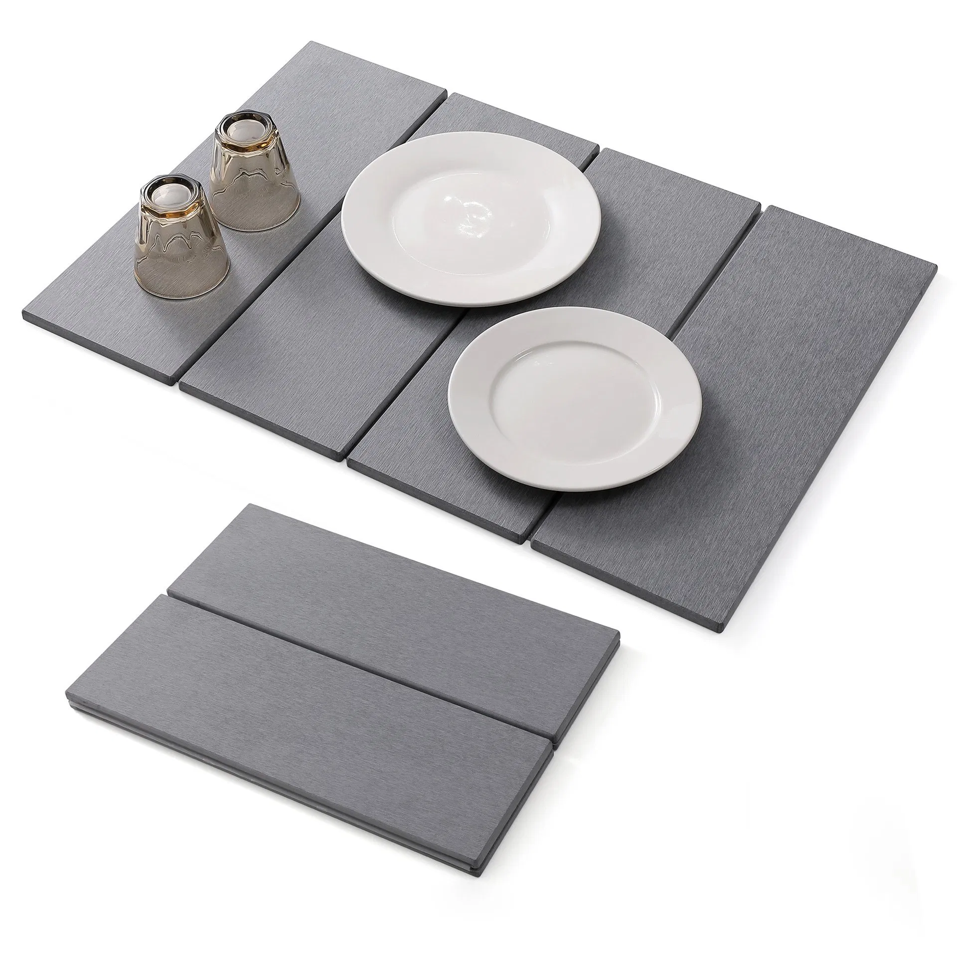 Custom Foldable Diatomaceous Earth Dish Drying Mats Absorbent Collapsible Stone Dish Drying Mat for Kitchen Counter