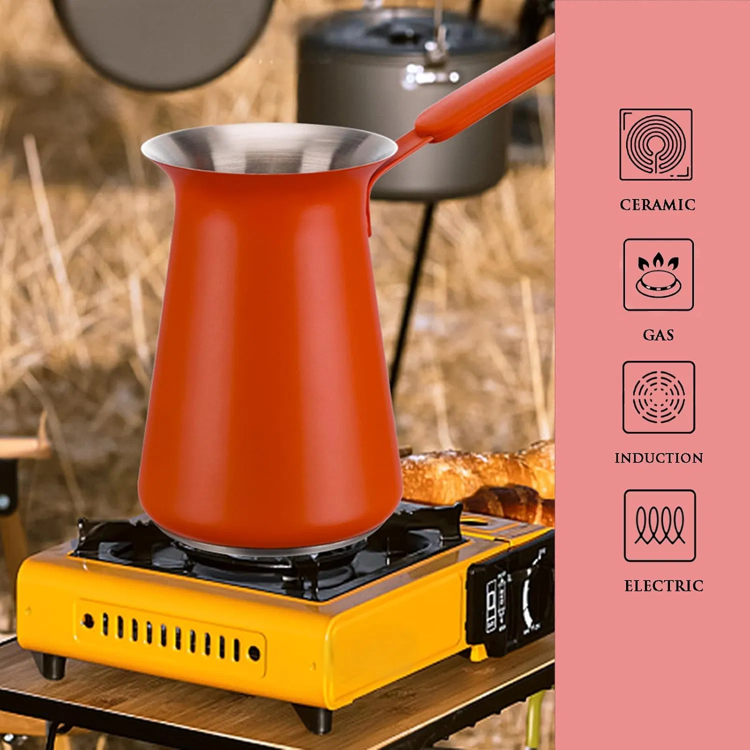 Handcrafted Turkish Coffee Pot with Elegant Design for Home Use