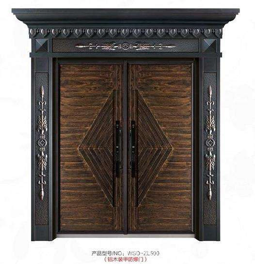Luxury Double-Open Red Copper Security Door Classic Chinese Style High-End Brass Front Door Design Anti-Theft Stainless Steel