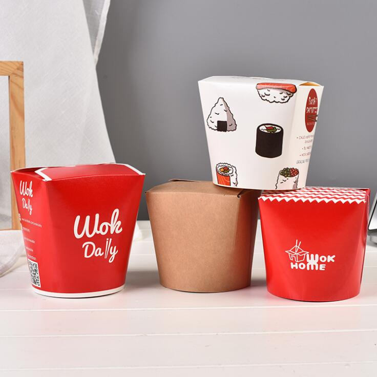 Disposable Round Bottom Kraft Paper Noodle Soup Bowl