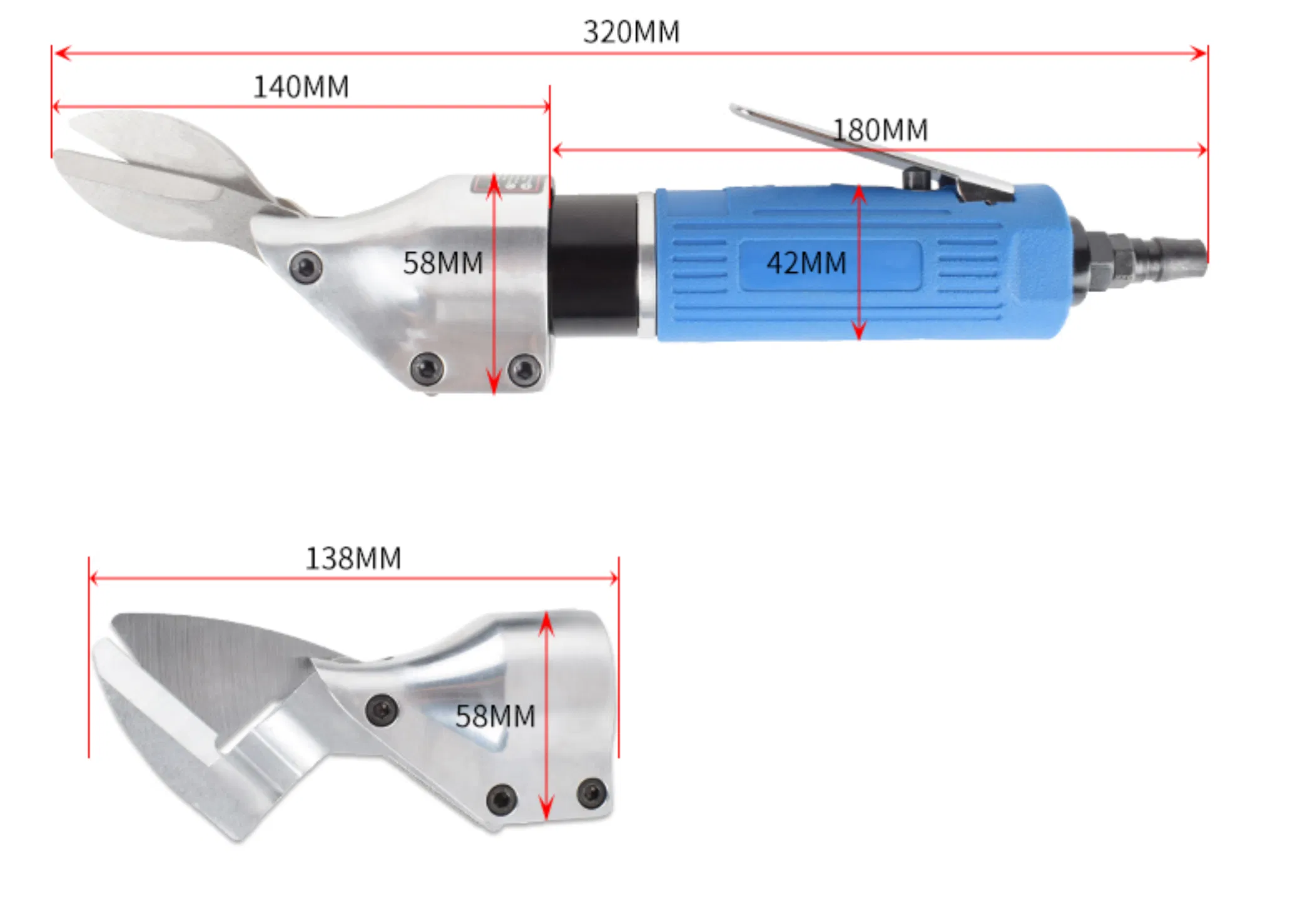 Пневматические ножницы прямые металлические Air Shear