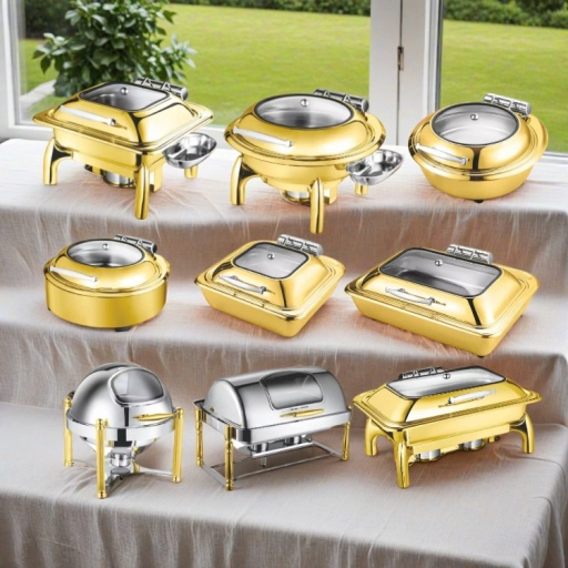 Commercial RM Best Price Round Rectangle Square Modern Silver Gold Beautiful Electric Elite Gourmet Food Heated Buffet Heater Server with Warming Tray for Sale