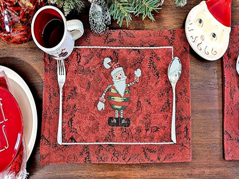Custom Christmas Placemats for Dining Table Washable Table Mats