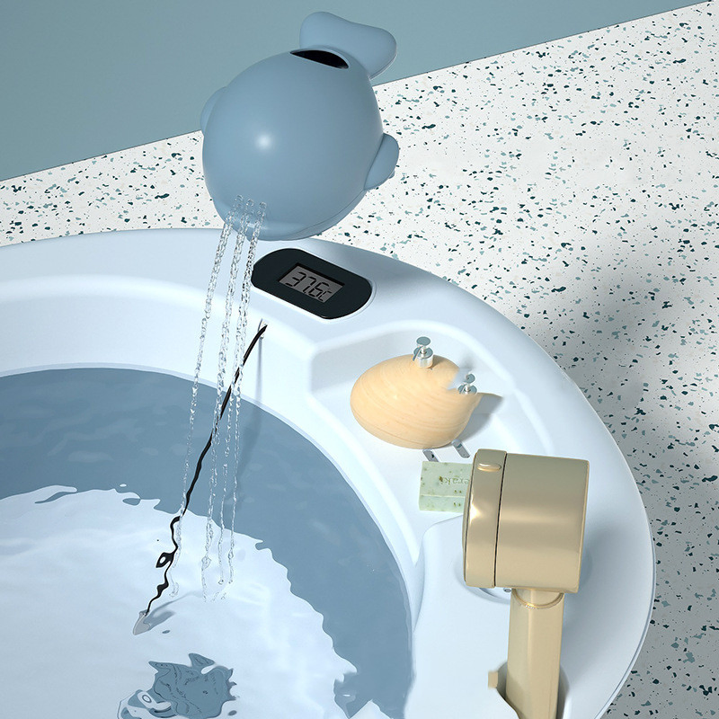 Складная детская ванночка с термометром для купания