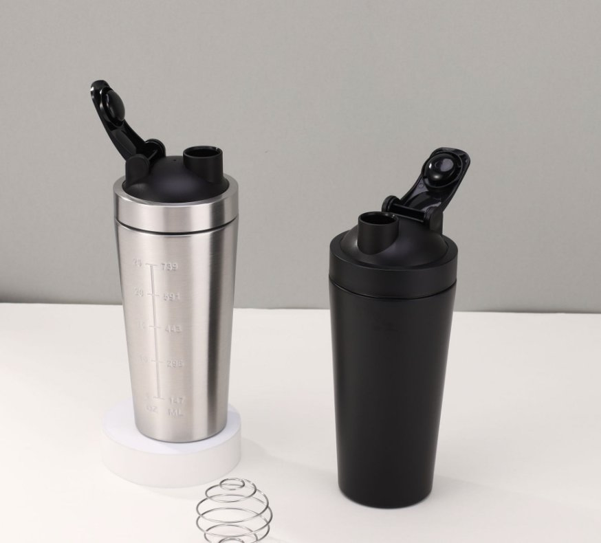 Шейкер из нержавеющей стали 304 с дозатором для протеина