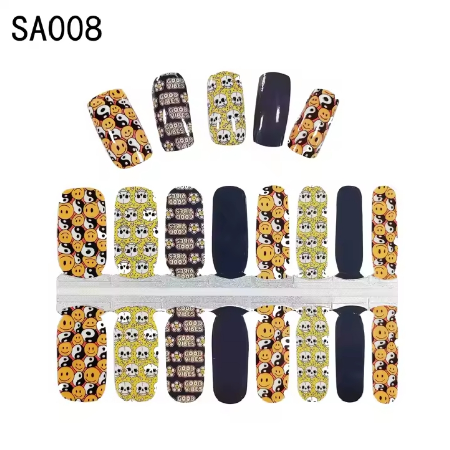 New Style Self Gel Nail High Glossy Waterproof Long Lasting Real Gel Strips Nail Wrap
