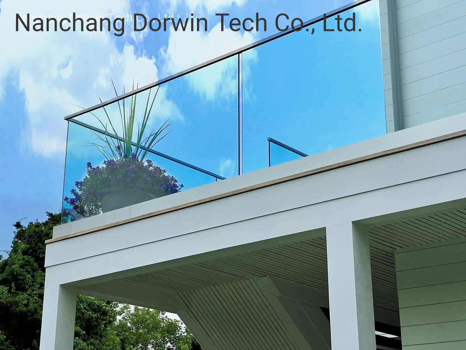 Laminated Glass Staircase Railing Balustrade Barrier Banister Aluminum Handrail Fence