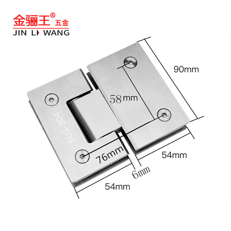 Factory Price Glass to Glass SS304 Straight Edge 180 Degree Bathroom Glass Clamp Stainless Steel Frameless Glass Door Hinge Shower Hinge