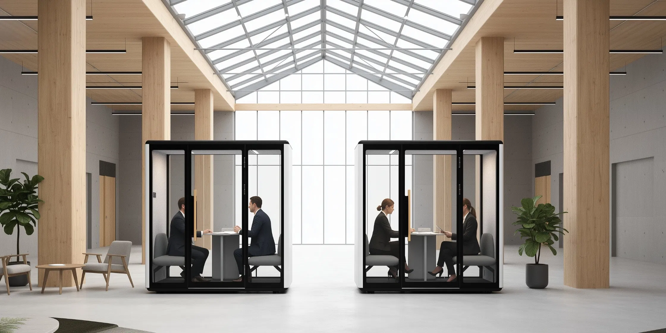 Soundproof Acoustic Meeting Pod Booth for Office, Lobby and Waiting Room
