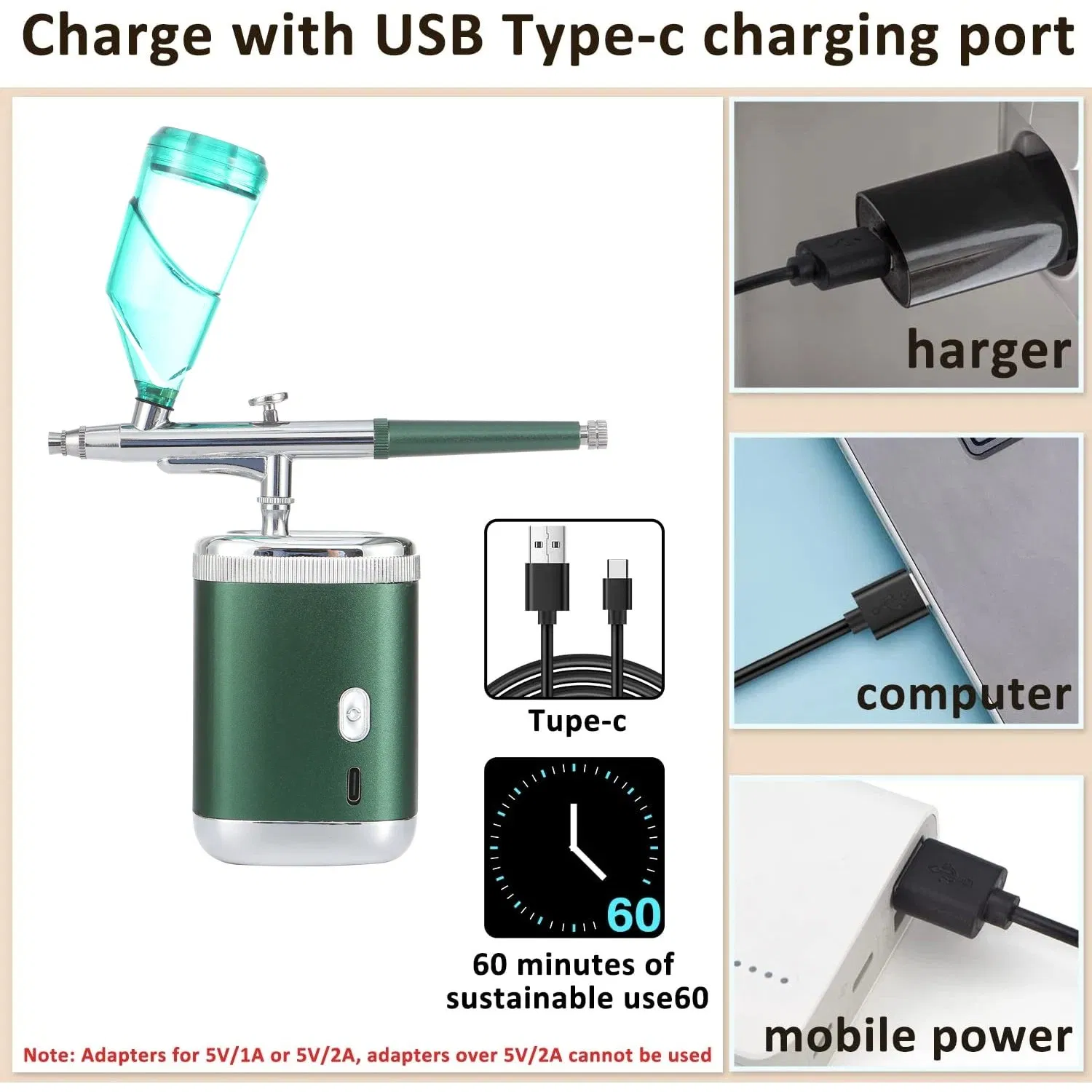 Barber Tattoos Nano Spray Gun Moisturizing Tattoo Machine Kit Tatouage Airbrush Skincare