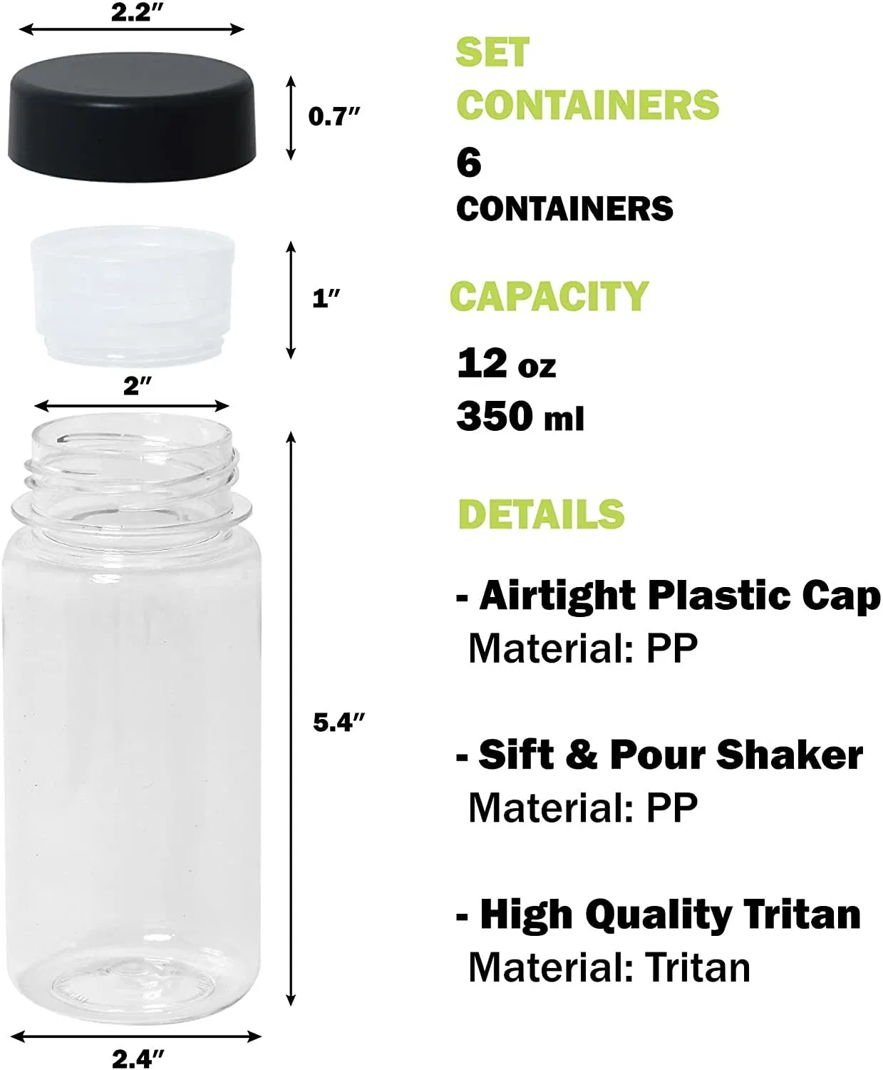 BPA Free 120ml Airtight Kitchen Food Storage Container Salt Pepper Shaker Condiment Bottle with Tin Lid