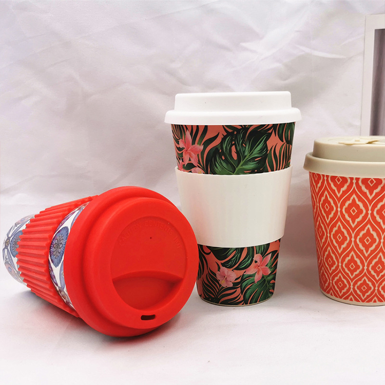 Eco Friendly BPA Free Healthy Bamboo Fiber Coffee Tea Cup with Custom Design