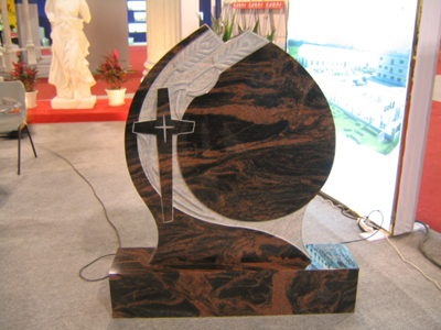 Natural stone aurora black red blue granite Tombstone for Memorial/Dead/cemetery/graveyard