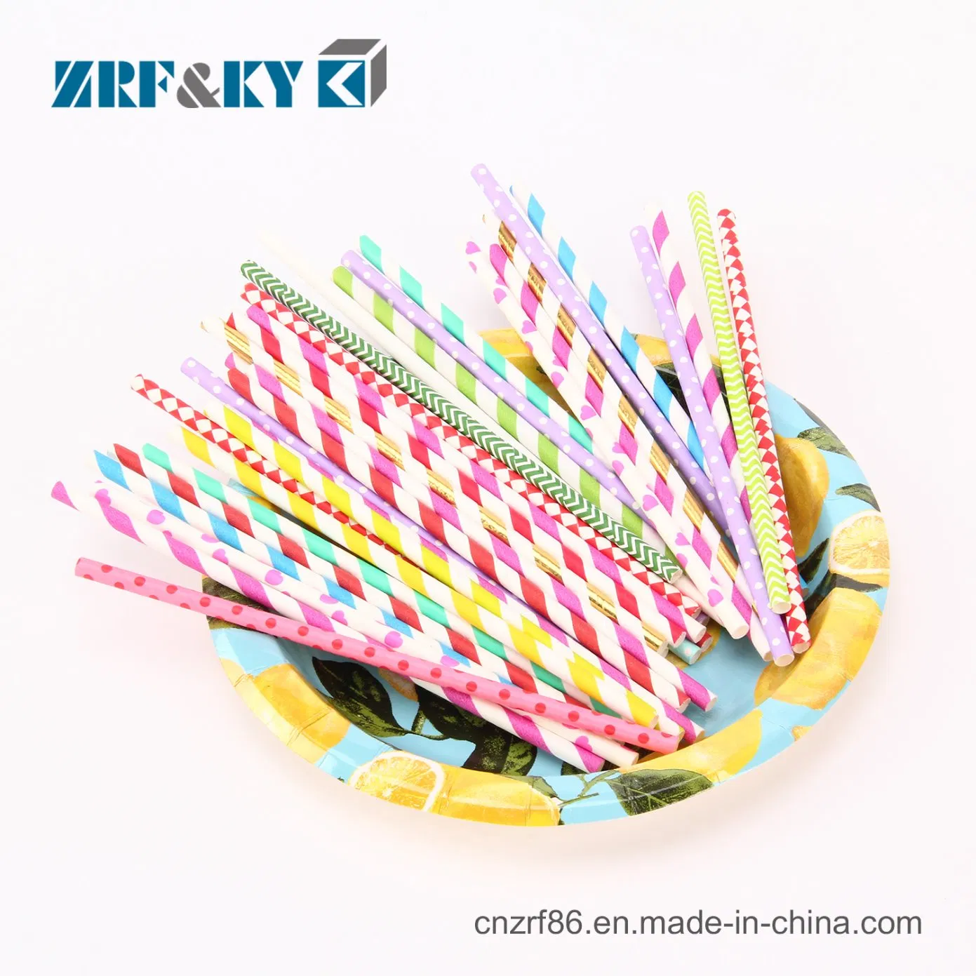 Wholesale Disposable Striped Paper Straw Food Grade Eco-Friendly Biodegradable Paper Drinking Straws Manufacturer