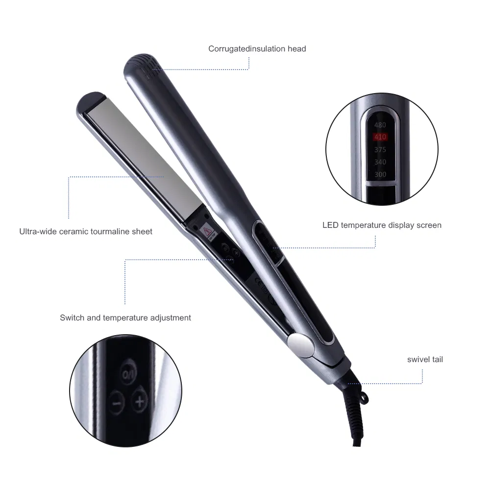3D Floating Plate Custom 2 in 1 Digital Electric Flat Iron Plancha De Pelo Professional LED Hair Iron Straightener
