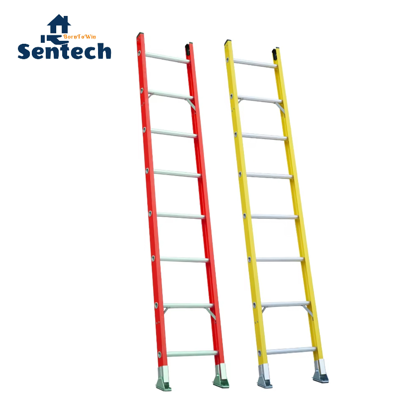 Factory Direct Sale 8f Yellow Color Fiberglass Single Leaning Ladder Type Iaa