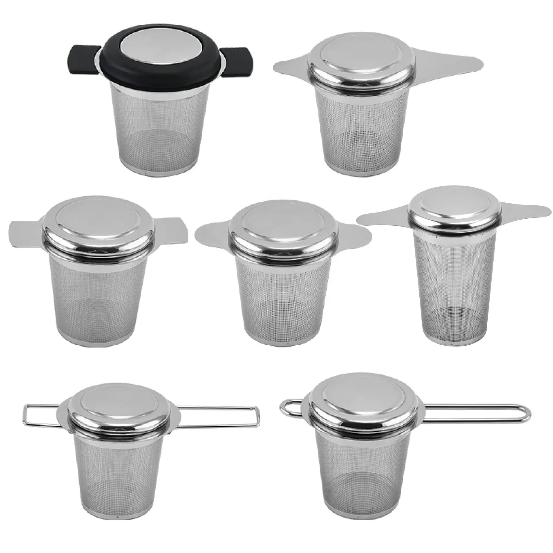 Dia 55mm 304 Stainless Steel Double Handle Tea Infuser Basket, Fine Mesh Tea Strainer, Tea and Coffee Filters for Loose Leaf