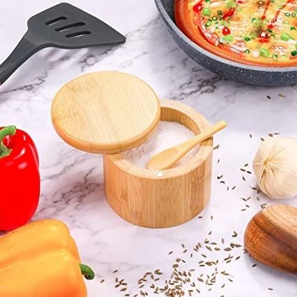 Бамбуковая коробка для чая и специй с магнитной крышкой