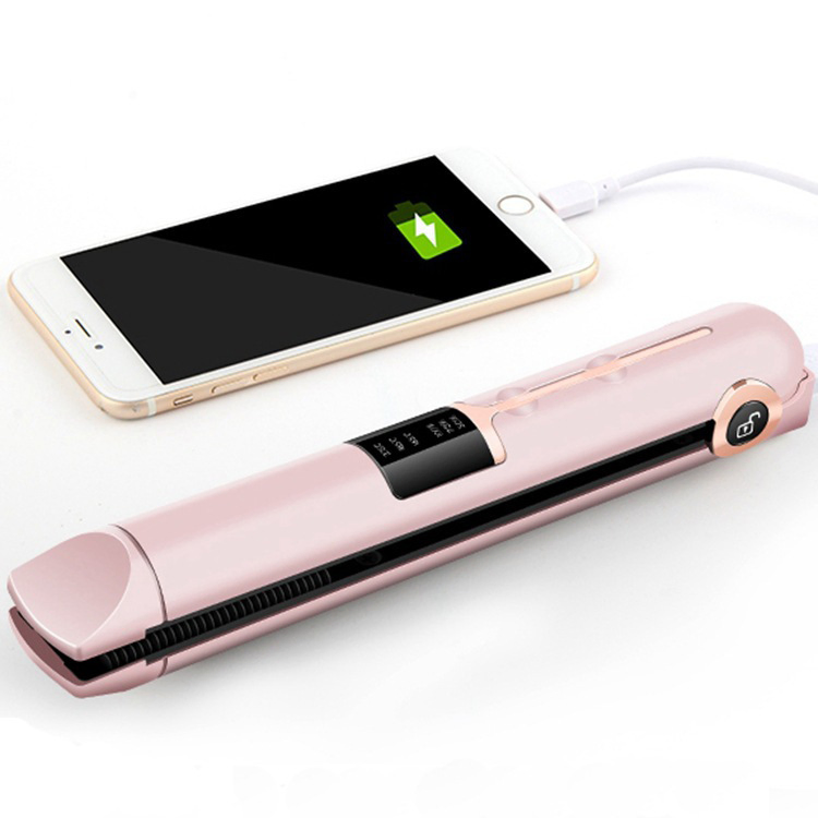Hot Sale USB Wireless Portable Metal Straightening Machinery Permanent Flat Iron Mini Cordless Hair Straightener