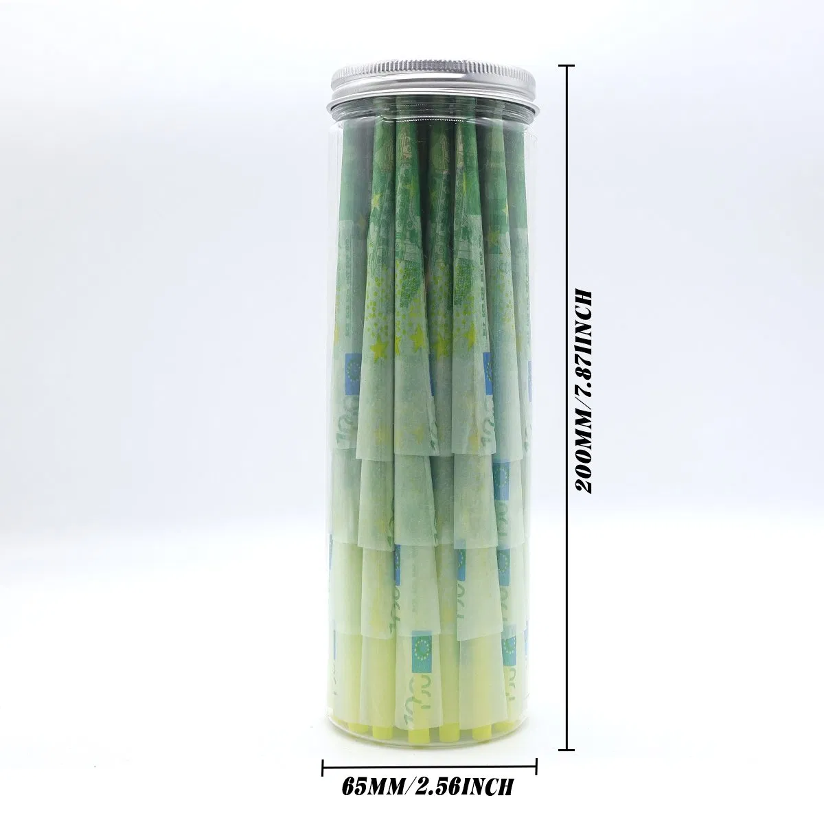 Euro Rolling Paper Herb Smoking Accessories Pre-Rolled Cone 50 PCS Per Jar