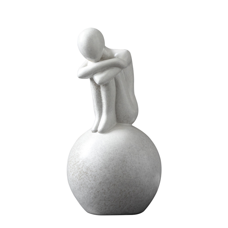 Home Light Luxury Figure Ornaments Hydroponic Glass Vase Decorations Resin Ornaments