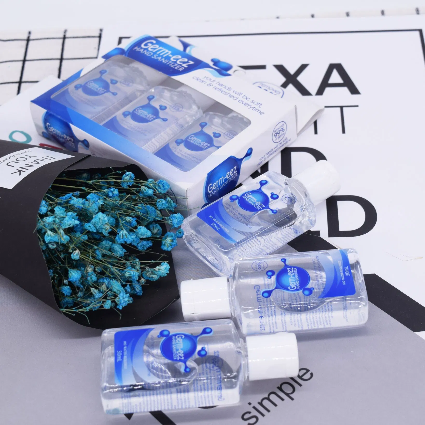 Private Label Waterless Hand Gel Pk3 Portable Hand Sanitizer Gel